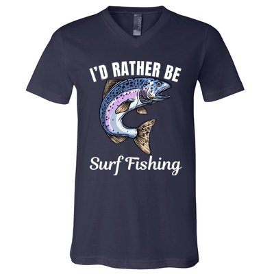 ID Rather Be Surf Fishing V-Neck T-Shirt