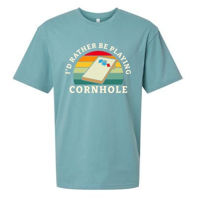 Id Rather Be Playing Cornhole Sueded Cloud Jersey T-Shirt