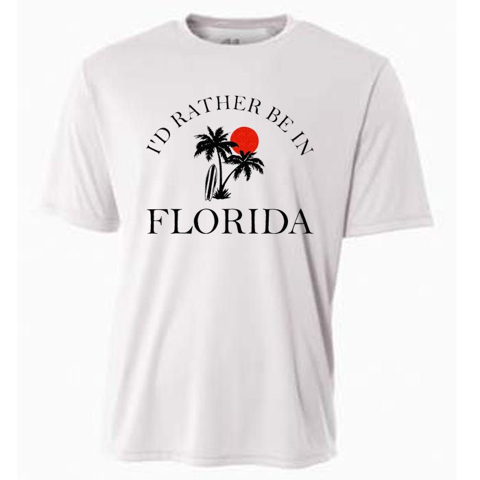 Id Rather Be In Florida Vacation Souvenir Beach Sun Seaside Cooling Performance Crew T-Shirt