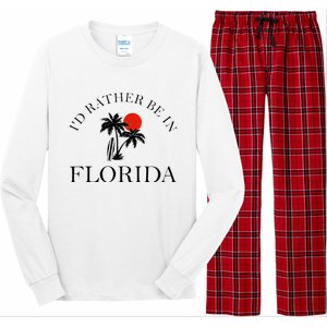 Id Rather Be In Florida Vacation Souvenir Beach Sun Seaside Long Sleeve Pajama Set