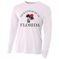 Id Rather Be In Florida Vacation Souvenir Beach Sun Seaside Cooling Performance Long Sleeve Crew