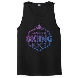 Id Rather Be Skiing Winter Snow Ski Lover Cool Gift PosiCharge Competitor Tank