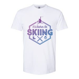 Id Rather Be Skiing Winter Snow Ski Lover Cool Gift Softstyle CVC T-Shirt