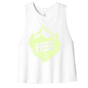 Id Rather Be Skiing Ski Hobbyist Gift Women's Racerback Cropped Tank