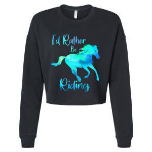 I’d Rather Be Riding Horse Lover Cropped Pullover Crew