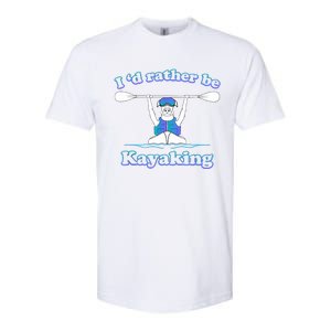 Id Rather Be Kayaking With Dog Funny Dog Kayak Graphic Softstyle CVC T-Shirt