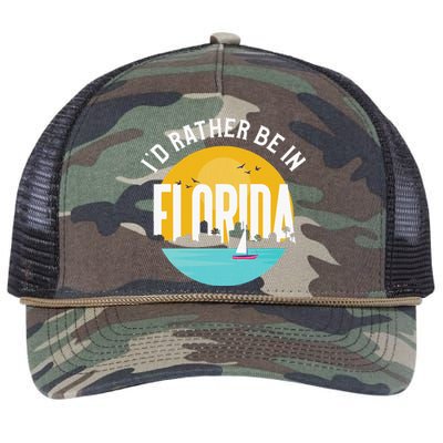 ID Rather Be In Florida Retro Rope Trucker Hat Cap