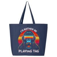 ID Rather Be Playing Tag Vr Gaming Gorilla Funny Pixel Gift 25L Jumbo Tote