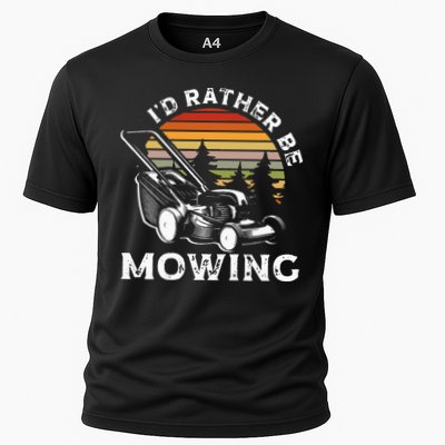Id Rather Be Mowing Lawn Mowing Gardener Cooling Performance Crew T-Shirt