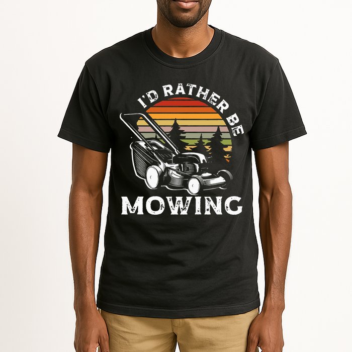 Id Rather Be Mowing Lawn Mowing Gardener Tall T-Shirt