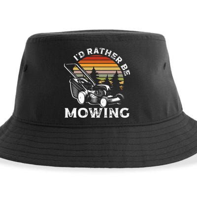Id Rather Be Mowing Lawn Mowing Gardener Sustainable Bucket Hat