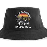 Id Rather Be Mowing Lawn Mowing Gardener Sustainable Bucket Hat