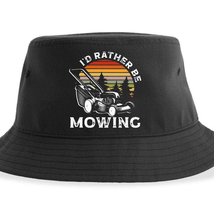 Id Rather Be Mowing Lawn Mowing Gardener Sustainable Bucket Hat