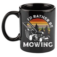 Id Rather Be Mowing Lawn Mowing Gardener 11oz C Handle Ceramic Mug