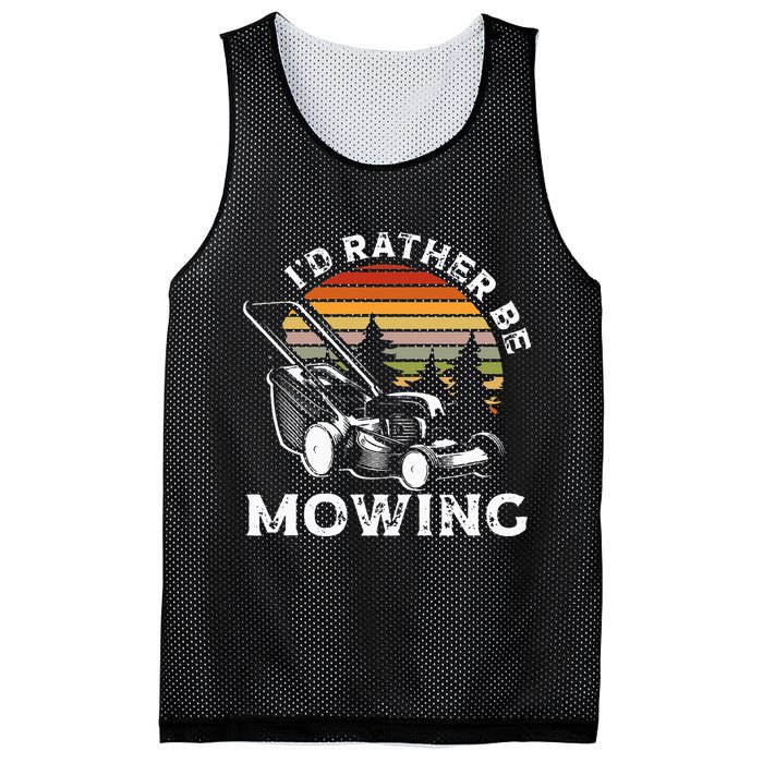 Id Rather Be Mowing Lawn Mowing Gardener Mesh Reversible Basketball Jersey Tank