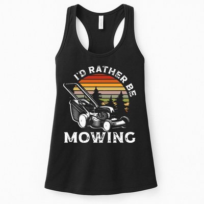 Id Rather Be Mowing Lawn Mowing Gardener Womens Tank Top