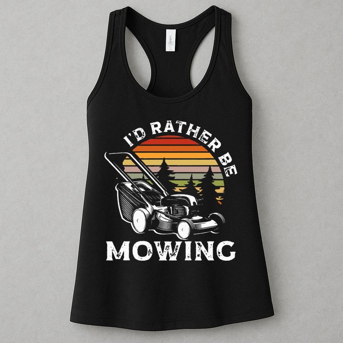 Id Rather Be Mowing Lawn Mowing Gardener Womens Tank Top