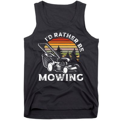 Id Rather Be Mowing Lawn Mowing Gardener Tank Top