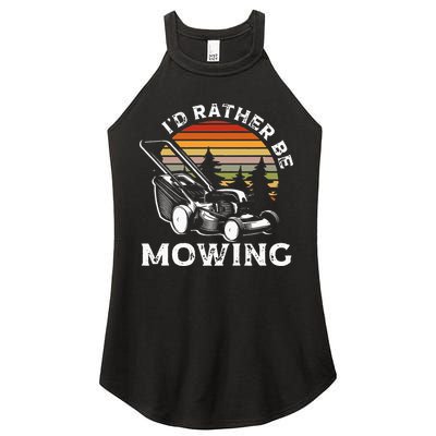 Id Rather Be Mowing Lawn Mowing Gardener Women's Perfect Tri Rocker Tank