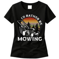 Id Rather Be Mowing Lawn Mowing Gardener Womens T-Shirt