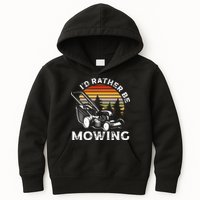 Id Rather Be Mowing Lawn Mowing Gardener Kids Hoodie