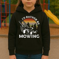 Id Rather Be Mowing Lawn Mowing Gardener Kids Hoodie