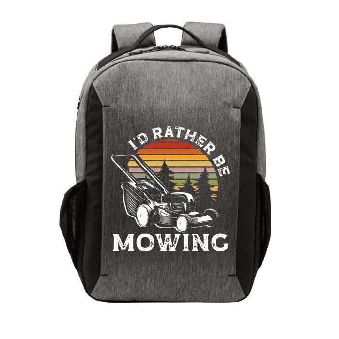 Id Rather Be Mowing Lawn Mowing Gardener Vector Backpack