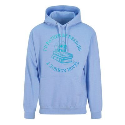 Id Rather Be Reading A Horror Novel Funny Reading Gift Unisex Surf Hoodie