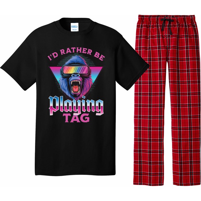 ID Rather Be Playing Tag Gorilla Vr Monke Gamer Pajama Set