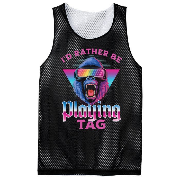 ID Rather Be Playing Tag Gorilla Vr Monke Gamer Mesh Reversible Basketball Jersey Tank