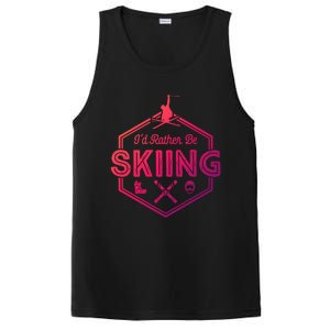 Id Rather Be Skiing Winter Snow Ski Lover Cool Gift PosiCharge Competitor Tank