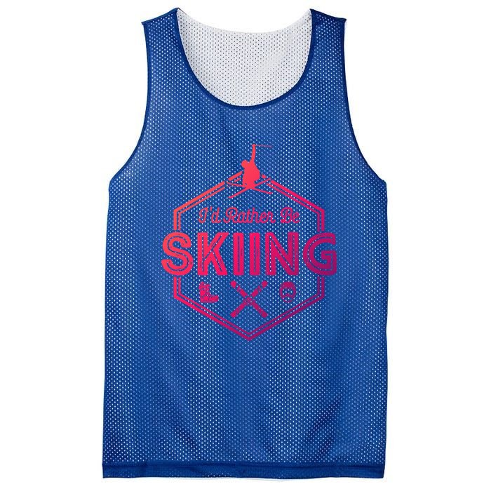 Id Rather Be Skiing Winter Snow Ski Lover Cool Gift Mesh Reversible Basketball Jersey Tank