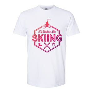 Id Rather Be Skiing Winter Snow Ski Lover Cool Gift Softstyle CVC T-Shirt