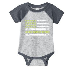 I Read Banned Books Retro Usa Flag Reading Librarian Reader Infant Baby Jersey Bodysuit