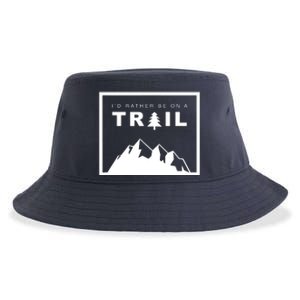 I'd Rather Be On A Trail Hiking Sustainable Bucket Hat