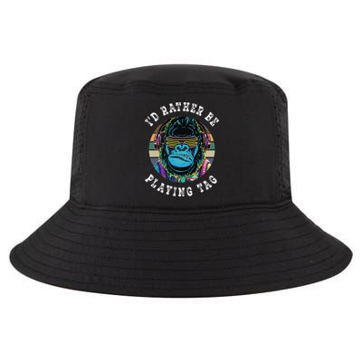 ID Rather Be Playing Tag Gorilla Monke Tag Gorilla Vr Gamer Gift Cool Comfort Performance Bucket Hat