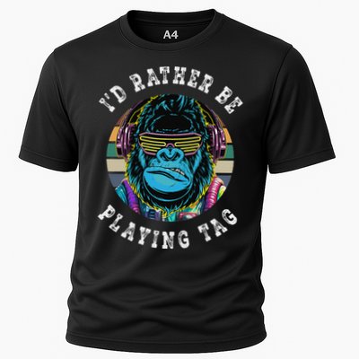 ID Rather Be Playing Tag Gorilla Monke Tag Gorilla Vr Gamer Gift Performance Shirt