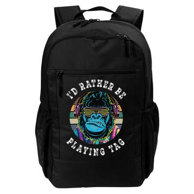 ID Rather Be Playing Tag Gorilla Monke Tag Gorilla Vr Gamer Gift Backpack