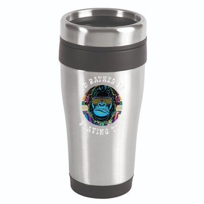 ID Rather Be Playing Tag Gorilla Monke Tag Gorilla Vr Gamer Gift 16oz Travel Tumbler