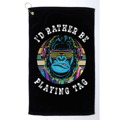 ID Rather Be Playing Tag Gorilla Monke Tag Gorilla Vr Gamer Gift Golf Towel