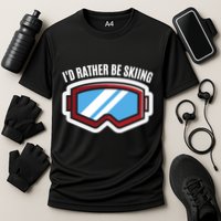 Id Rather Be Skiing Ski Goggles Gift Cooling Performance Crew T-Shirt