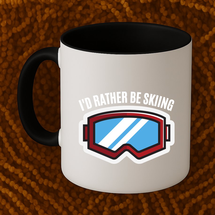 Id Rather Be Skiing Ski Goggles Gift Mug