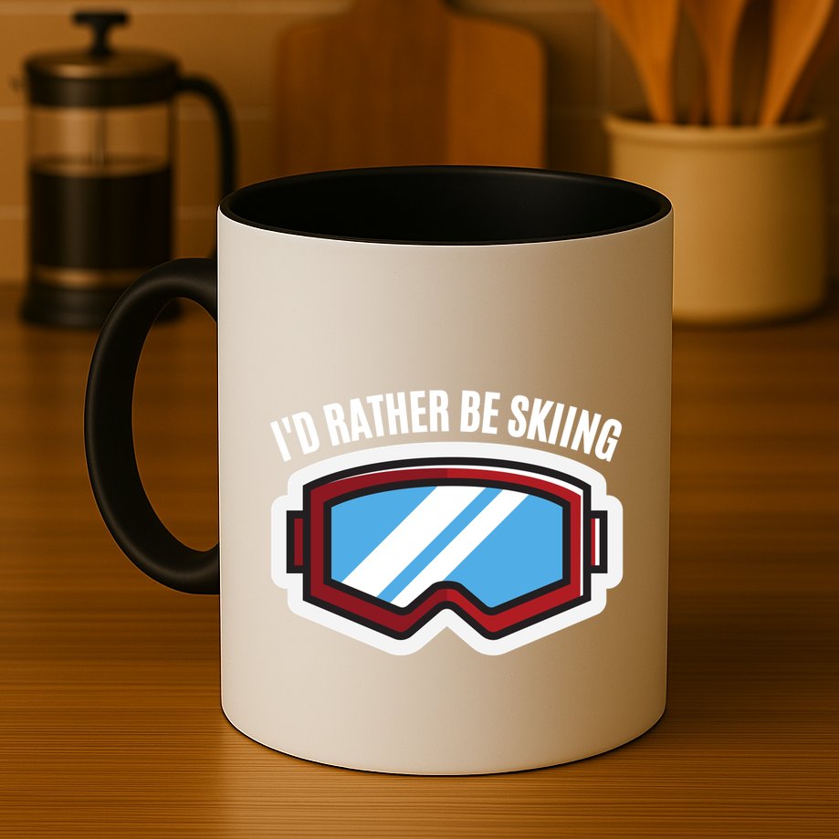 Id Rather Be Skiing Ski Goggles Gift Mug