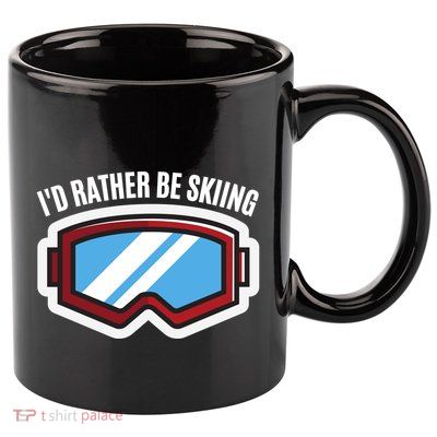 Id Rather Be Skiing Ski Goggles Gift 11oz C Handle Ceramic Mug