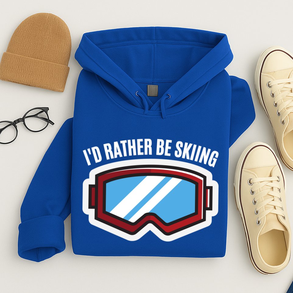 Id Rather Be Skiing Ski Goggles Gift Hoodie