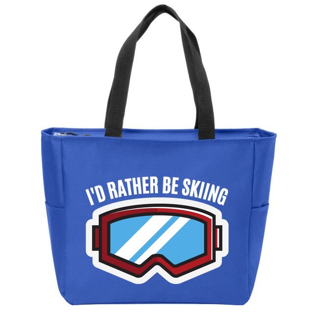 Id Rather Be Skiing Ski Goggles Gift Zip Tote Bag