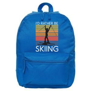 Id Rather Be Skiing Snow Winter Sport Skier Meaningful Gift 16 in Basic Backpack