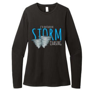 ID Rather Be Storm Chasing Tornado Chaser Womens CVC Long Sleeve Shirt