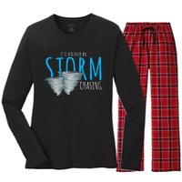 ID Rather Be Storm Chasing Tornado Chaser Women's Long Sleeve Flannel Pajama Set 