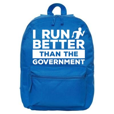 I Run Better Than The Governt Marathon Running Runner Cute Gift 16 in Basic Backpack